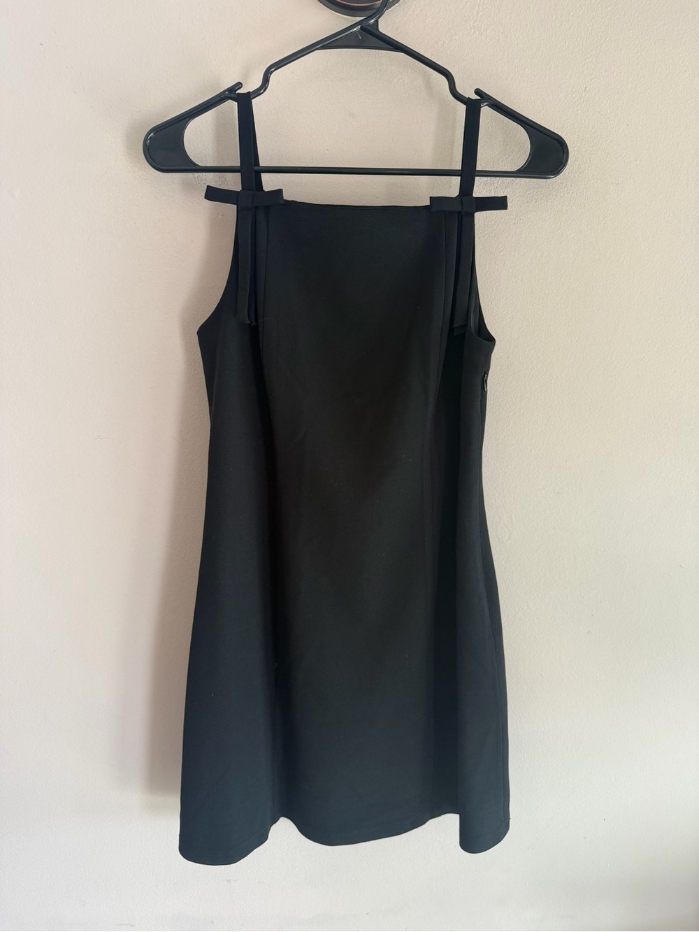 wild fable Black Mini Dress with Square Neck and Thin‎ Straps XS